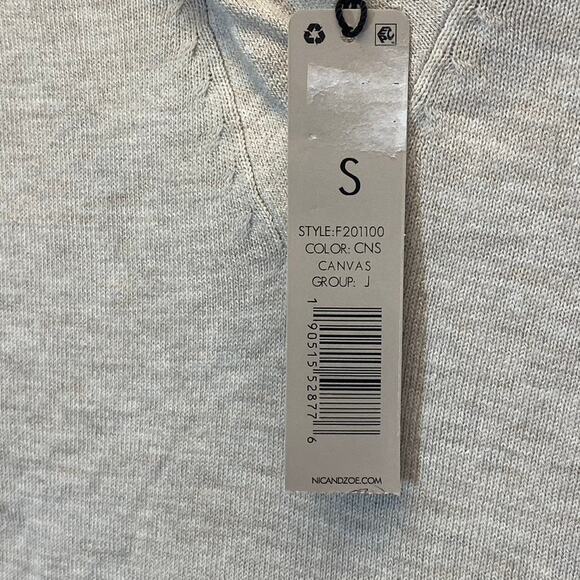 NIC+ZOE Women's Canvas V-Neck Hooded Lightweight Vital Pullover Sweater SZ S - Picture 9 of 9